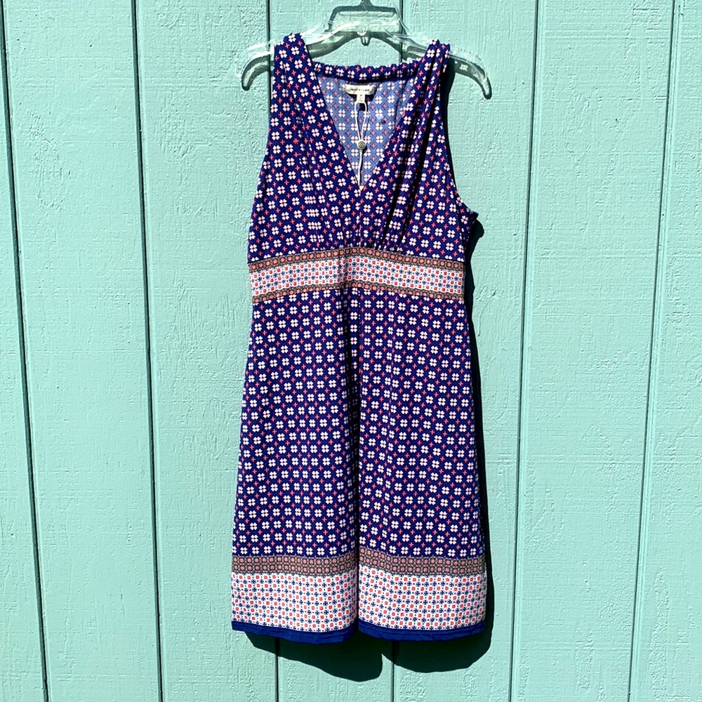 Blue geometric dress sleeveless MAX STUDIO M